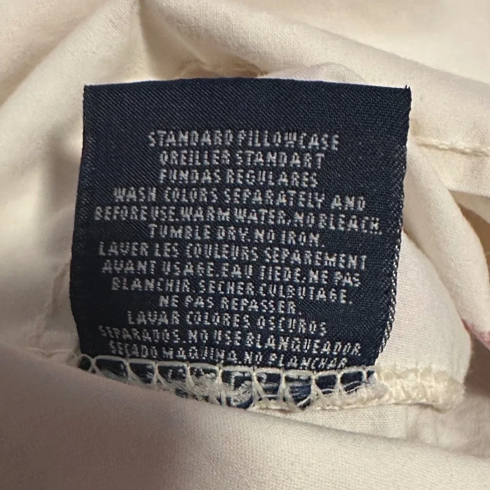 Vintage Ralph Lauren Sampler Standard Pillowcases 100% Cotton‎ Set of 2 USA RARE